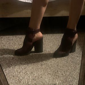 Free People Burgundy Booties